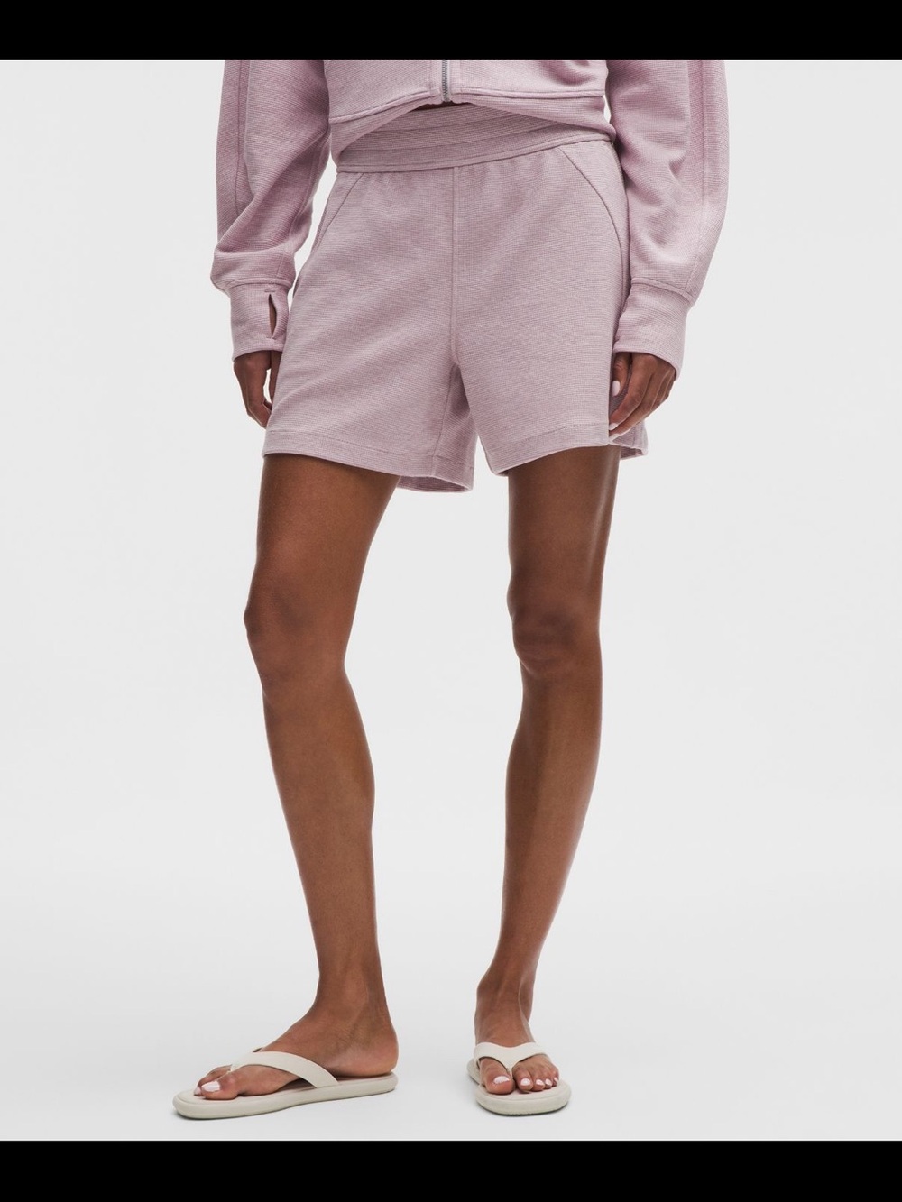NWT Lululemon Scuba High-Rise Short 5" Waffle Sz Small Heathered Porcelain Pink - Picture 7 of 7